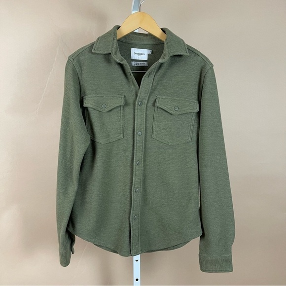 Goodfellow Size Small Olive Green Button Up Shacket Chore Outdoor Camping - Picture 1 of 5
